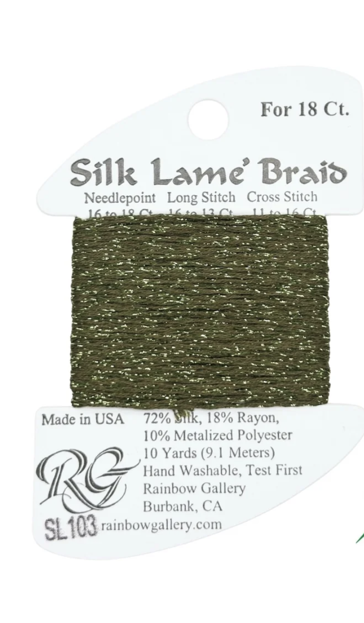 Silk Lame Braid SL103 Olive