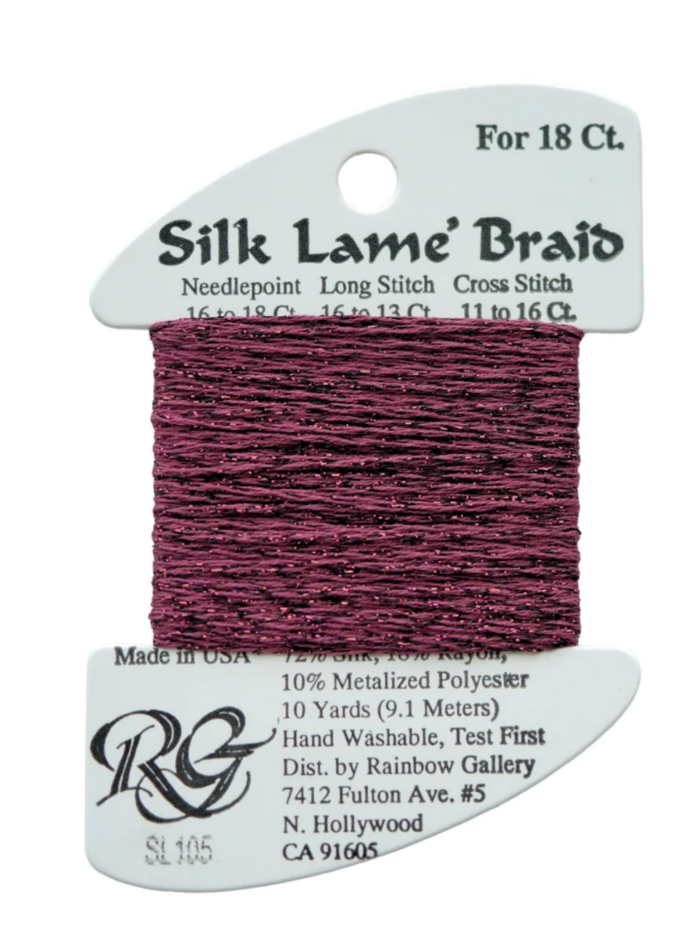 Silk Lame Braid SL105 Wine