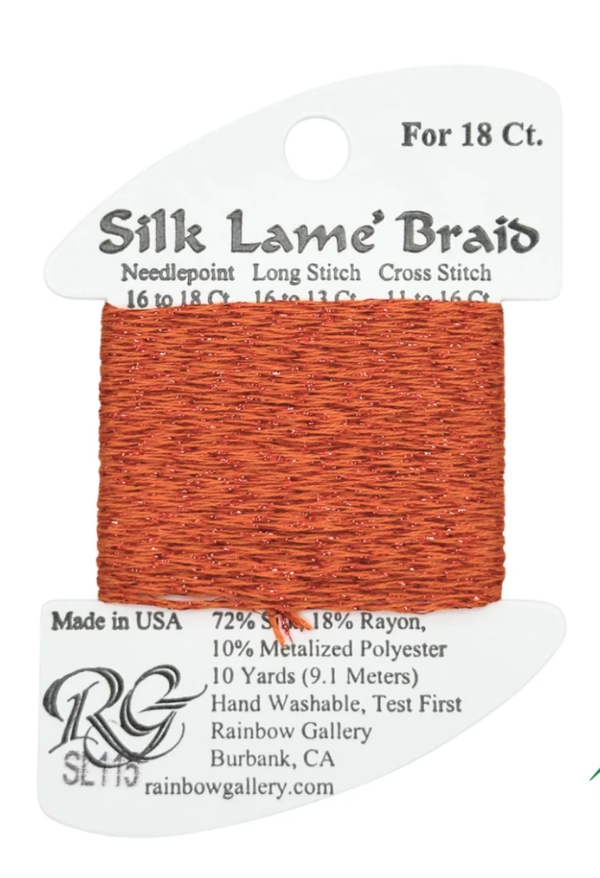 Silk Lame Braid SL115 Red Orange