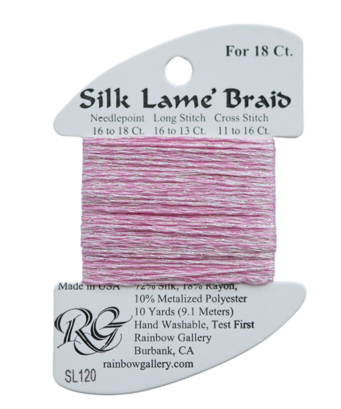 Silk Lame Braid SL120 Lite Raspberry