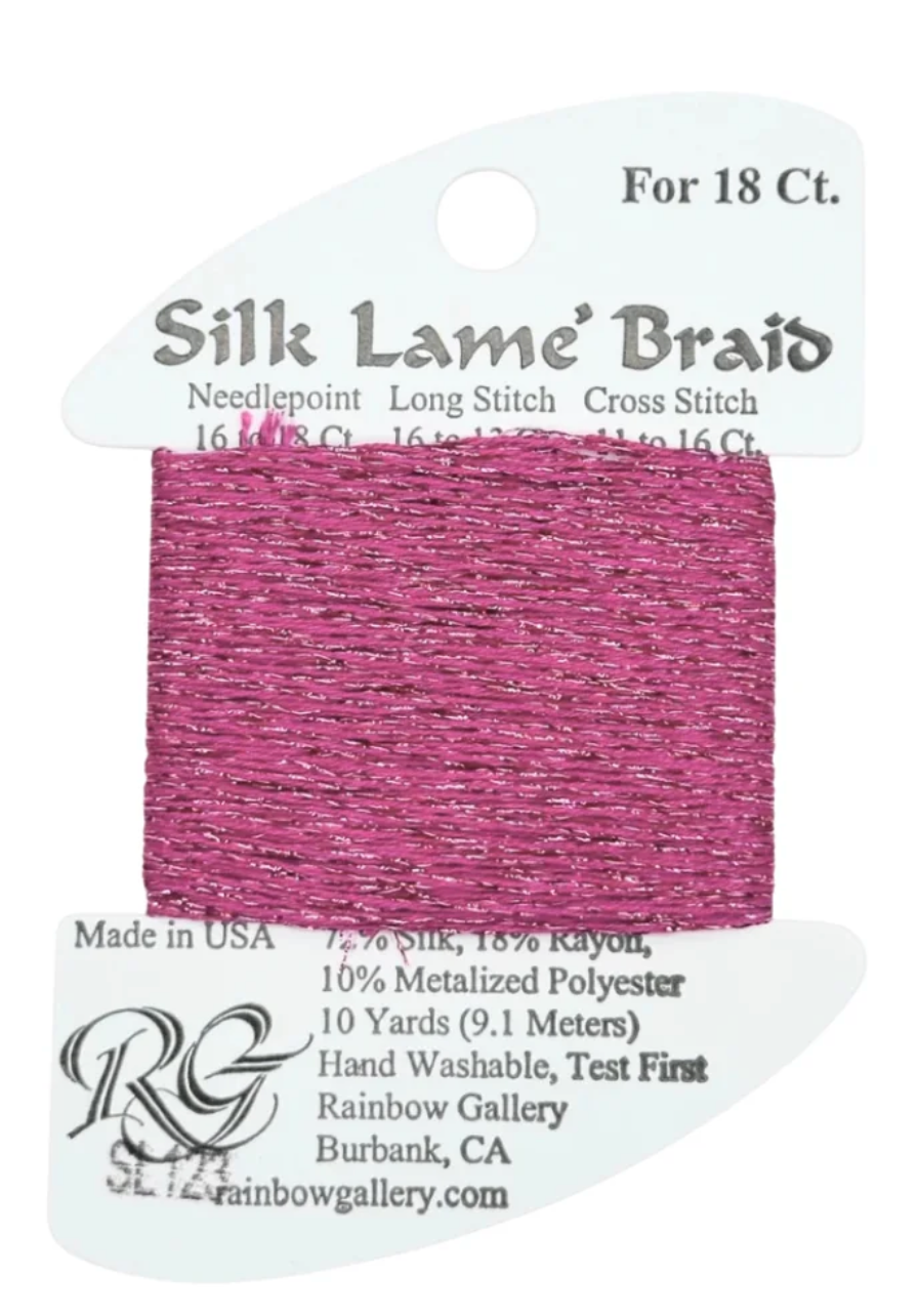 Silk Lame Braid SL123 Dark Hot Pink