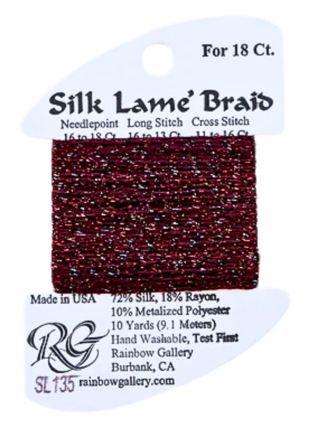 Silk Lame Braid SL135 Red Sparkle