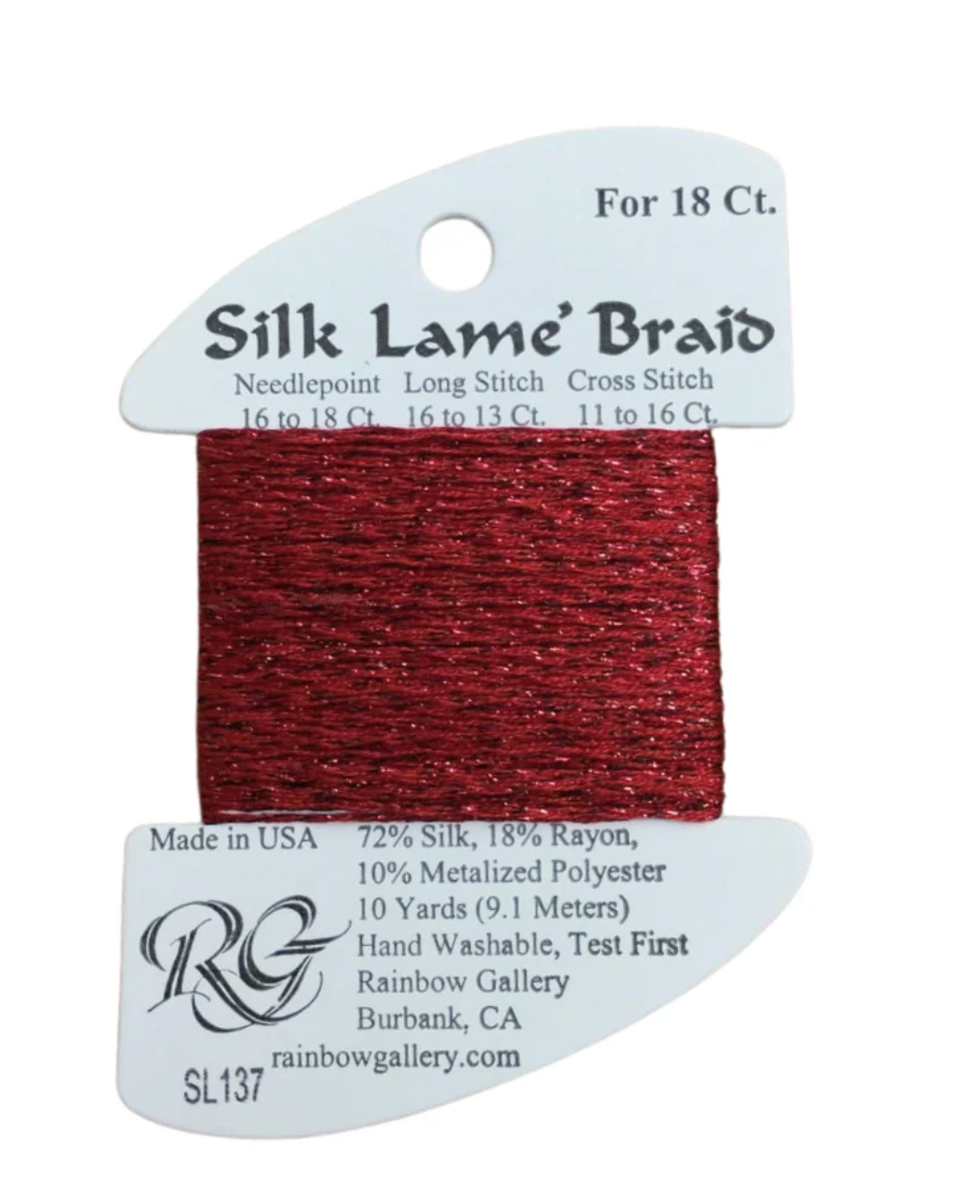 Silk Lame Braid SL137 Scarlet