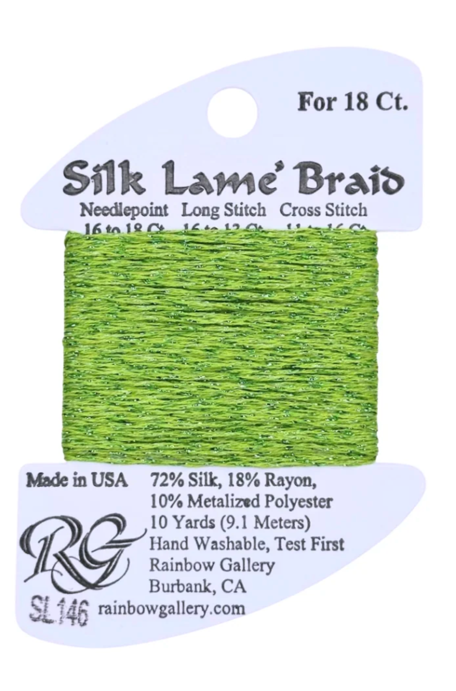 Silk Lame Braid SL146 Apple Green