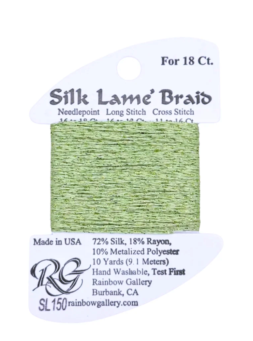 Silk Lame Braid SL150 Daiquiri Green