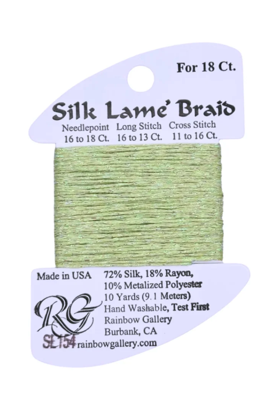 Silk Lame Braid SL154 Misty Green