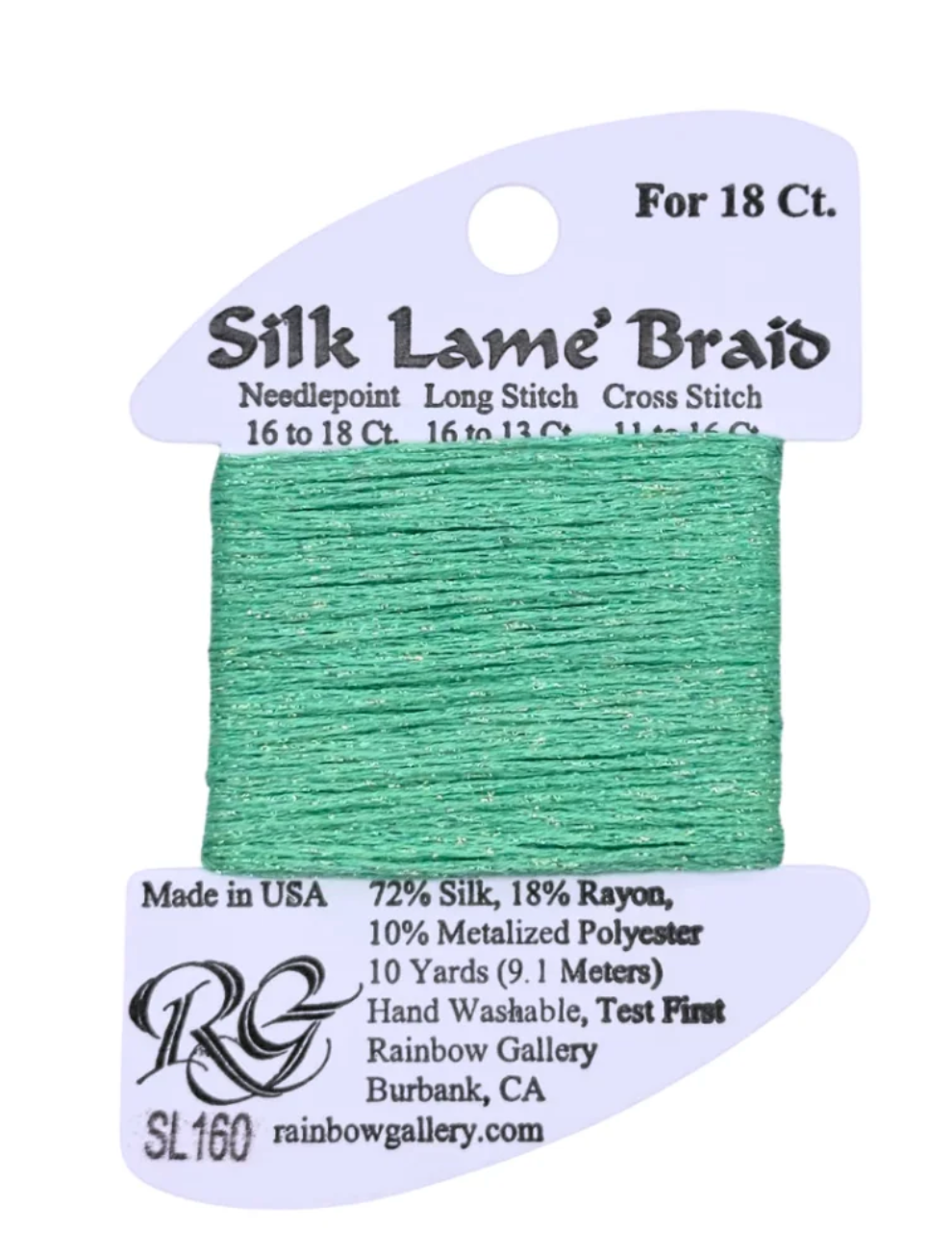 Silk Lame Braid SL160 Dark Mint