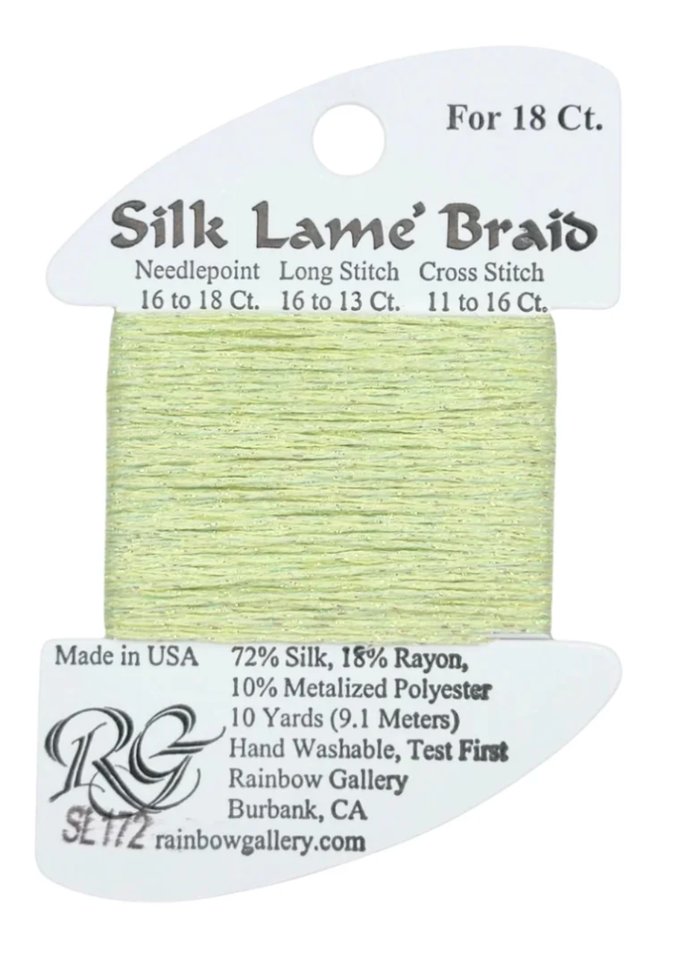 Silk Lame Braid SL172 Lime Cream