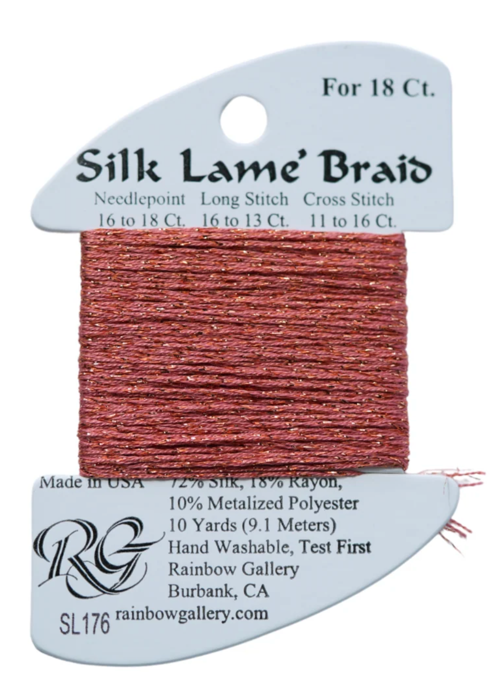 Silk Lame Braid SL176 Coral