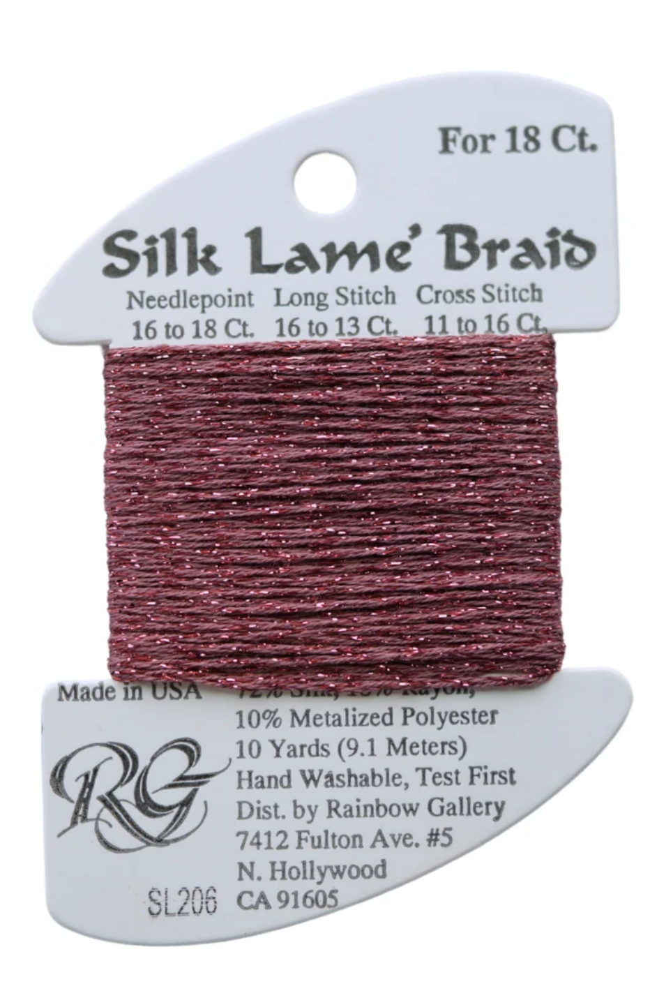 Silk Lame Braid SL206 Nostalgia Rose