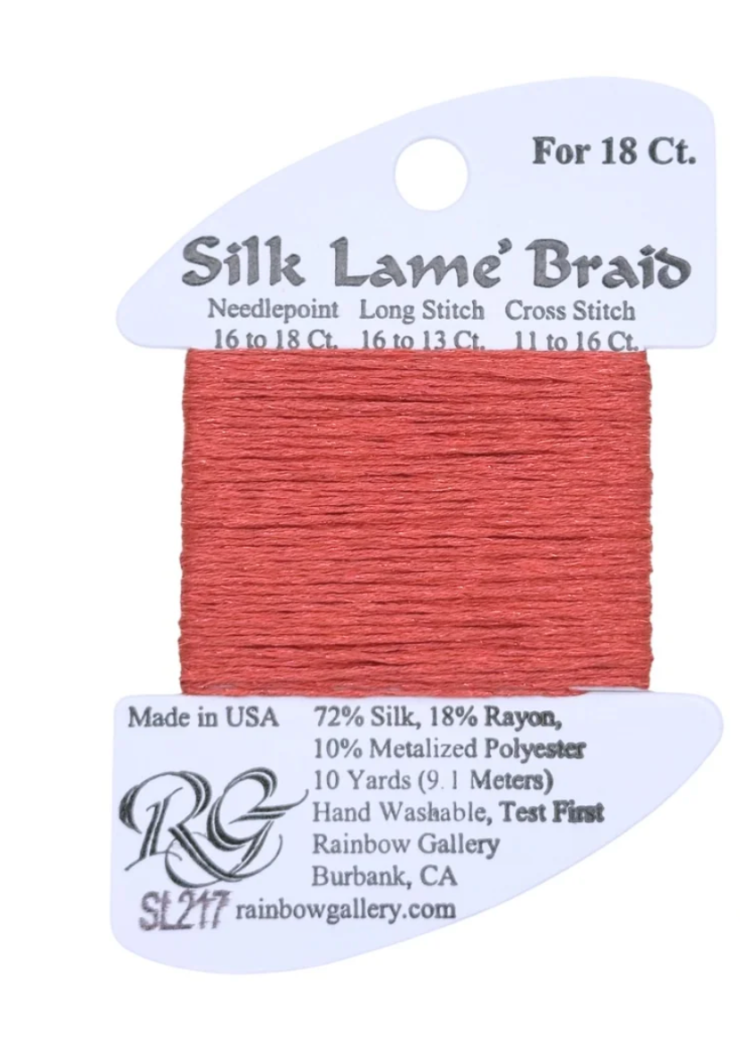 Silk Lame Braid SL217 Burnt Coral