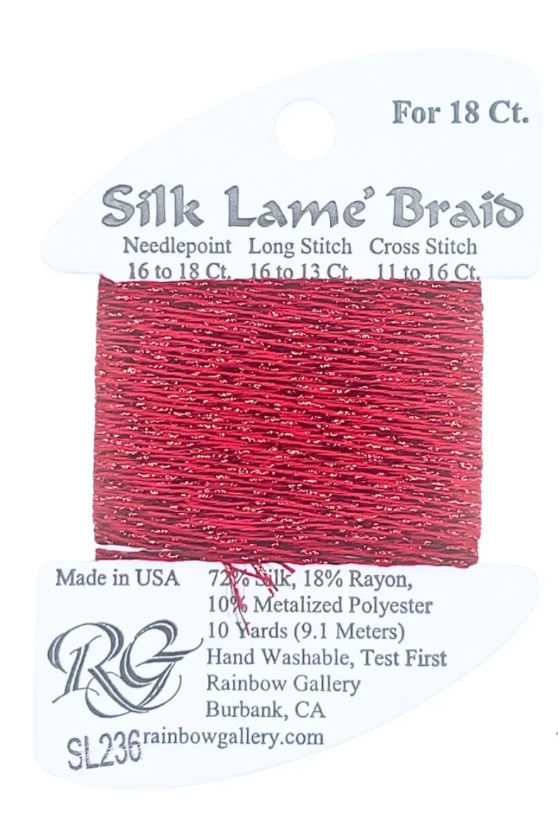 Silk Lame Braid SL236 True Red