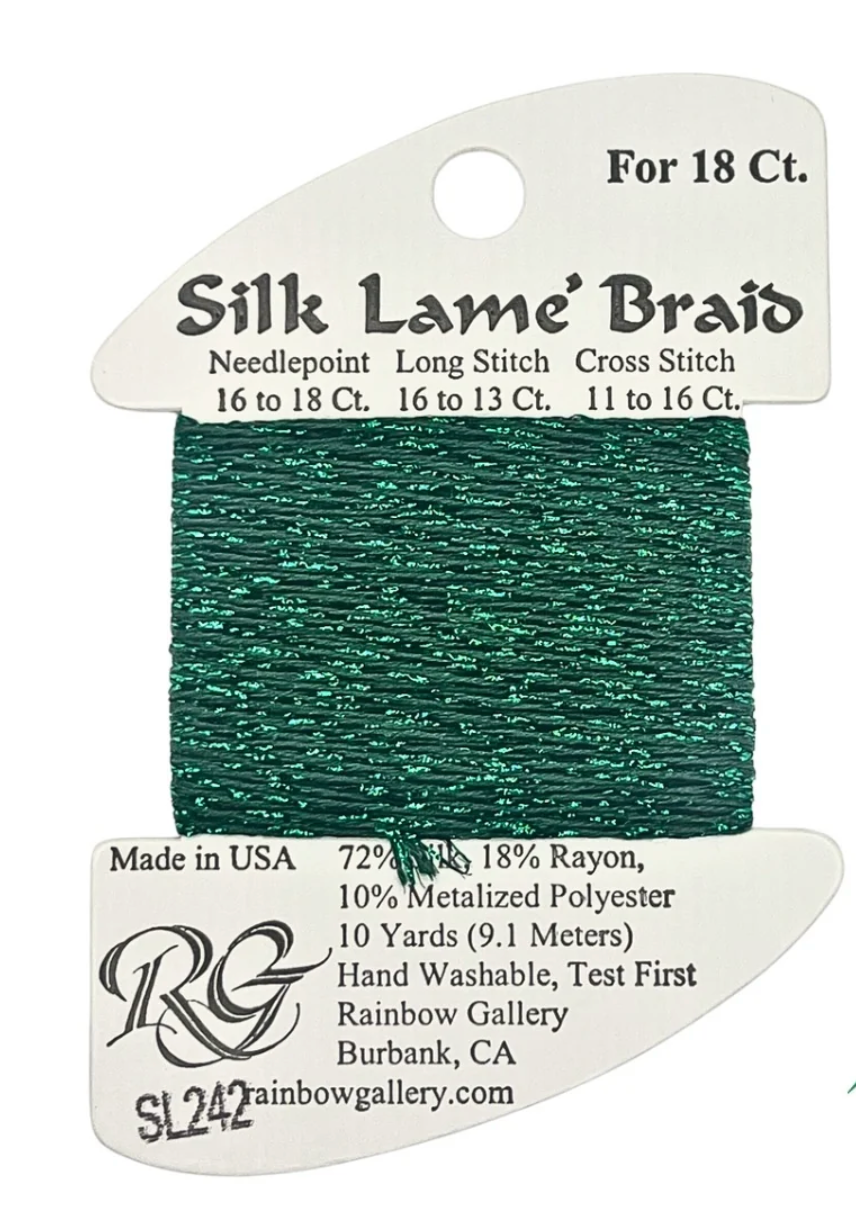 Silk Lame Braid SL242 Peacock Green