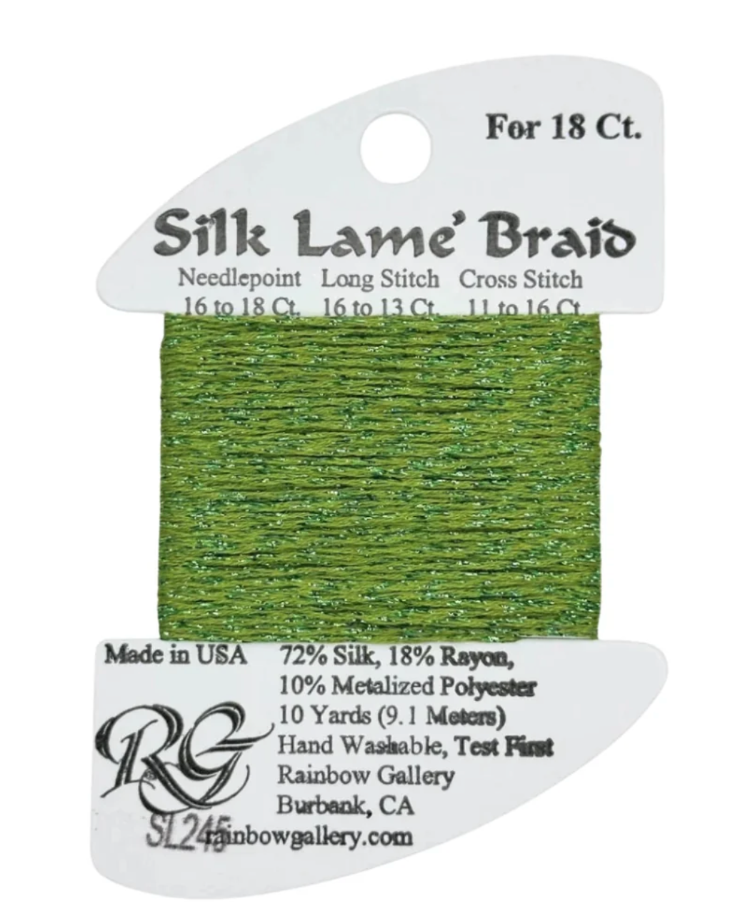 Silk Lame Braid SL245 Green Banana
