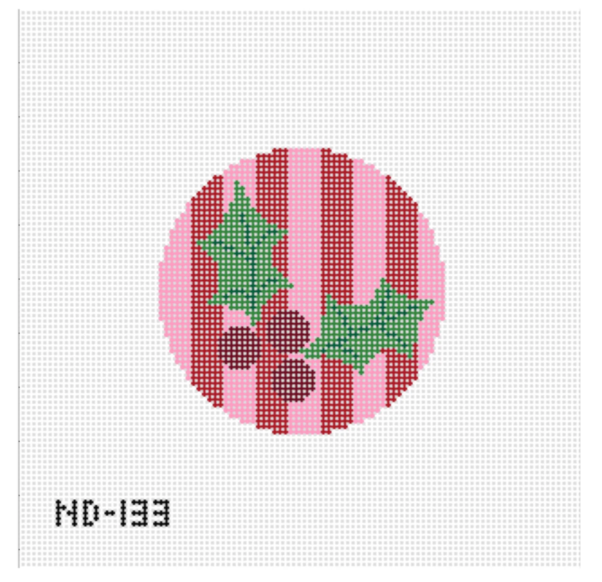 Holly - Pink & Red Round Canvas