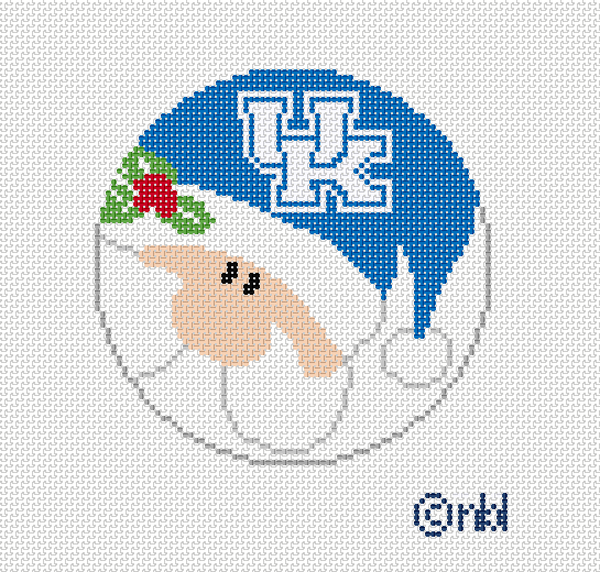 Kentucky Santa Round Canvas