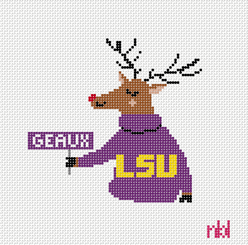 LSU Reindeer Canvas