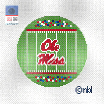 Ole Miss Football Field Round Canvas
