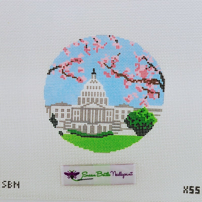Capitol with Cherry Blossoms Canvas
