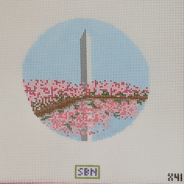 Washington Monument with Cherry Blossoms Canvas