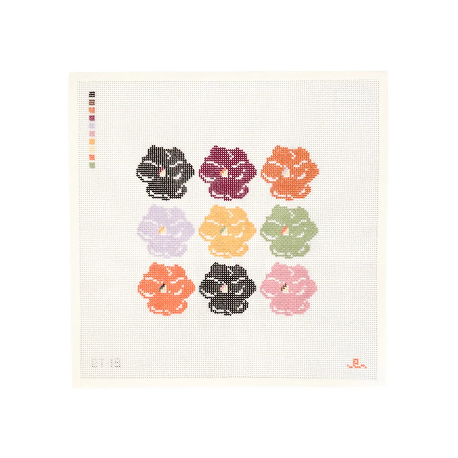 Fall Pansy Block Canvas