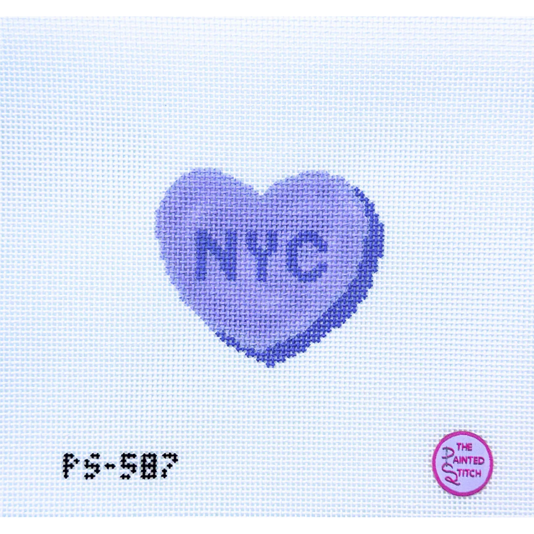 Purple NYC Conversation Heart Canvas