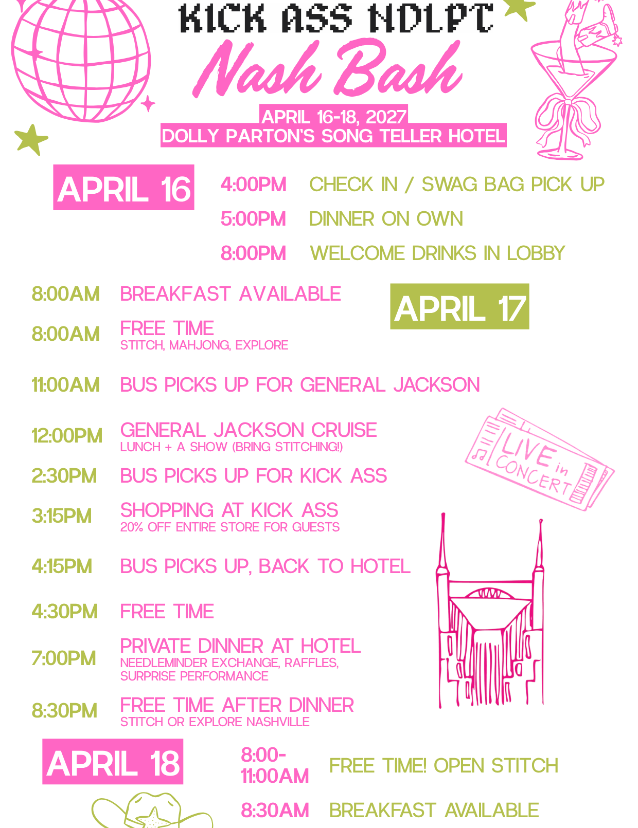 PinkandGreenPlayfulDoodleAestheticCuteBeachBachelorettePartyScheduleInvitation.png
