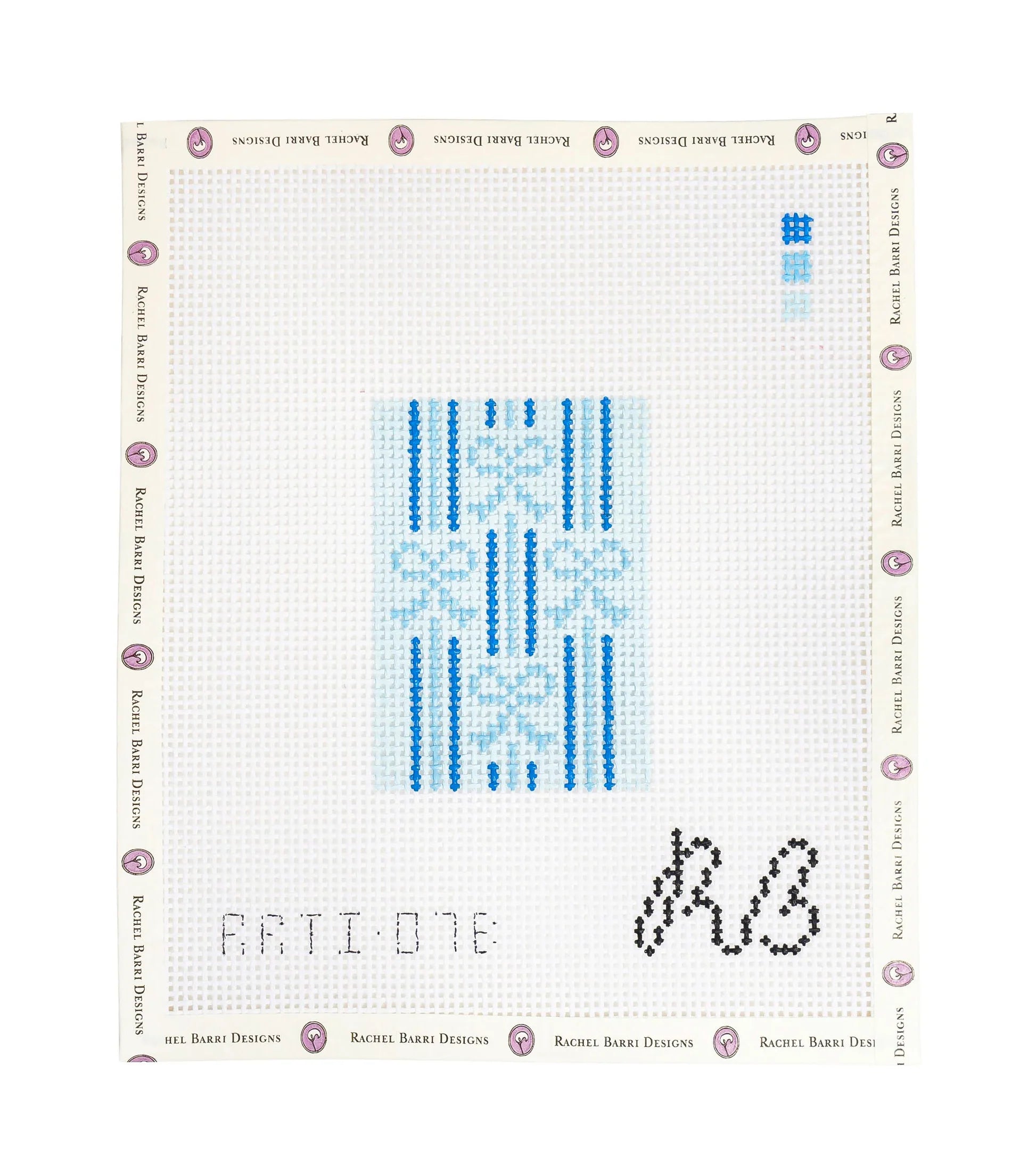 Striped Bow Blue Canvas