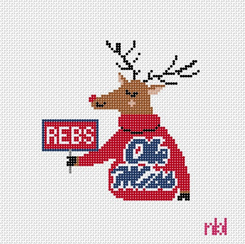 Ole Miss Reindeer Canvas