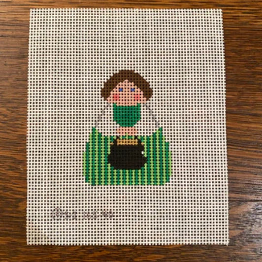 Green Angel with Pot of Gold Canvas