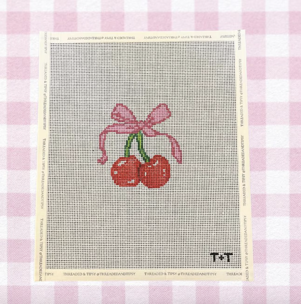 Cherries with Bow Canvas