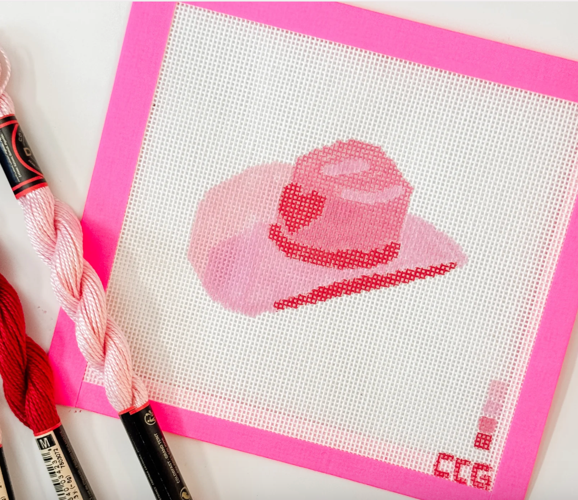 Pink Cowgirl Hat Canvas