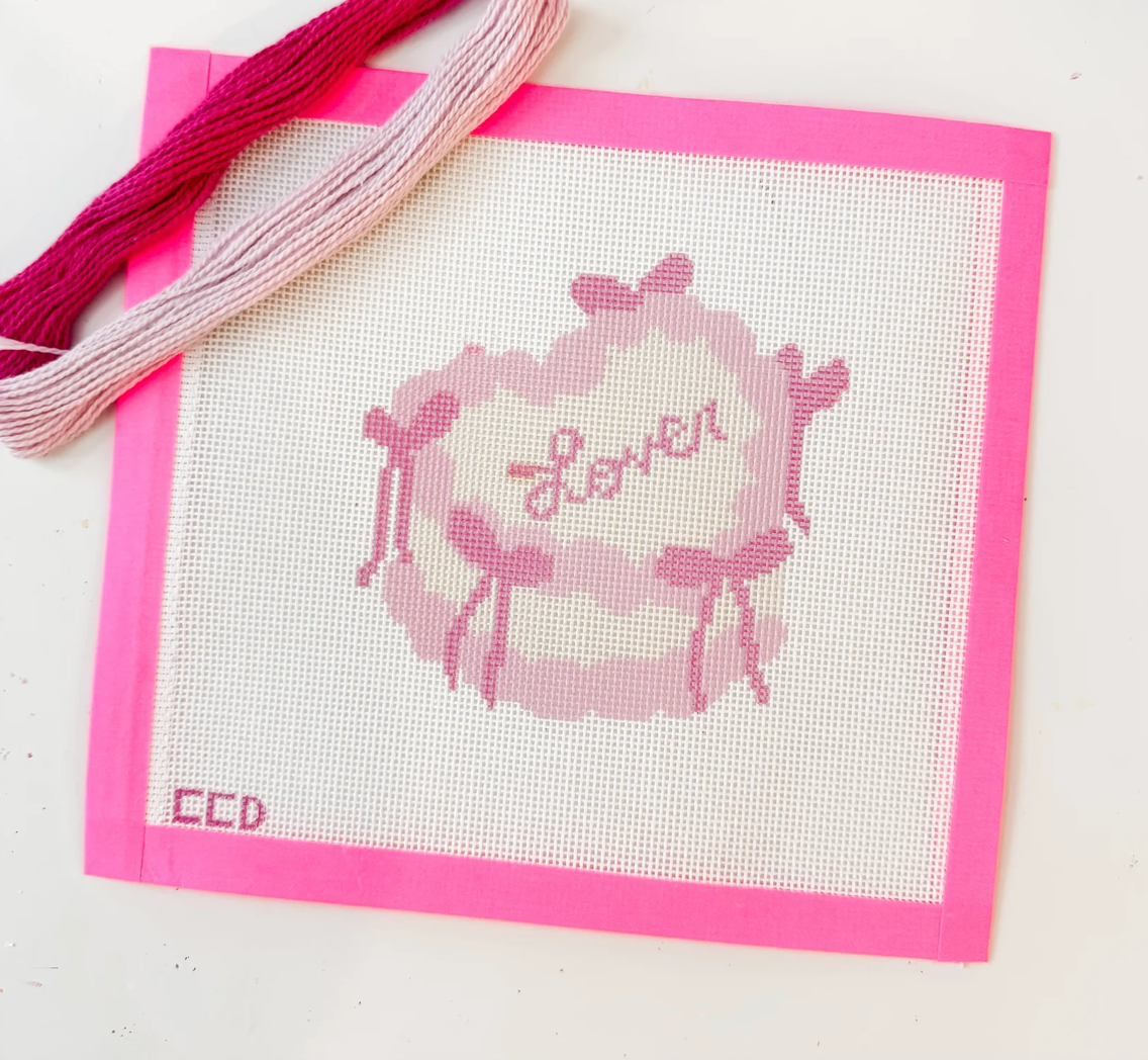 Lover Bow Heart Cake Canvas