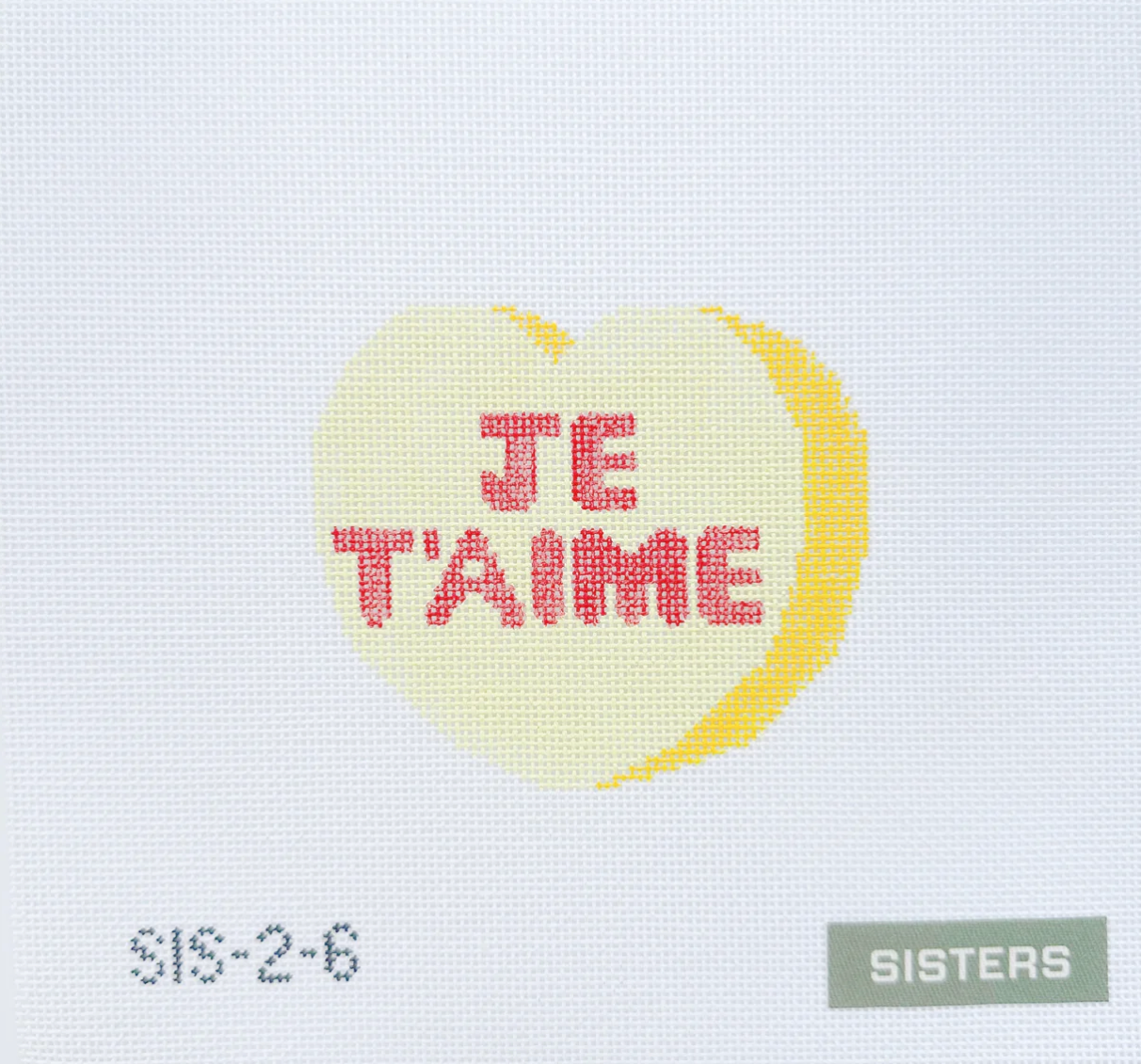 Je T'aime Heart Canvas