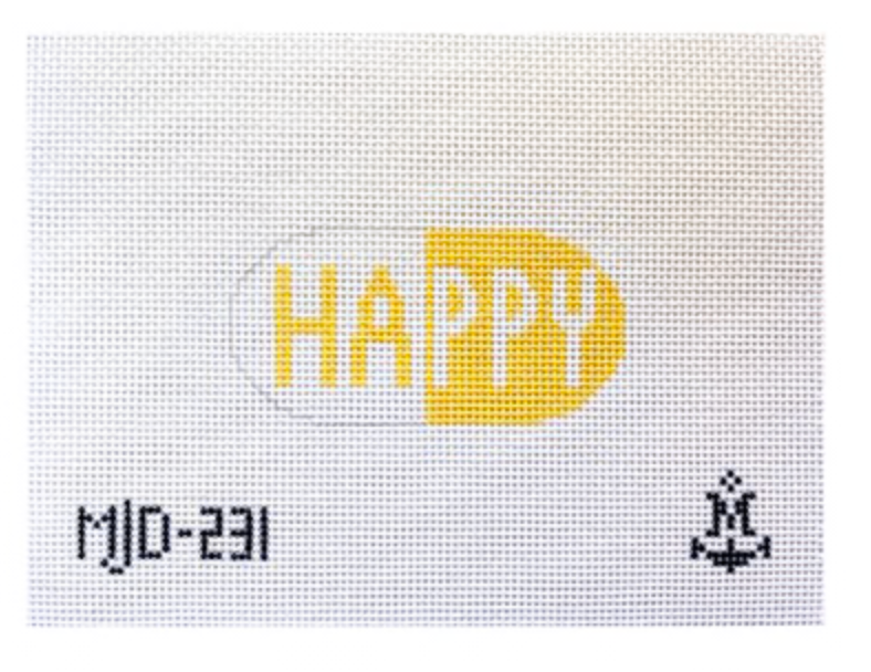 Mini Yellow Happy Pill Canvas