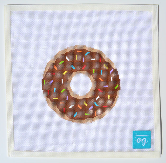 Chocolate Sprinkle Donut Canvas