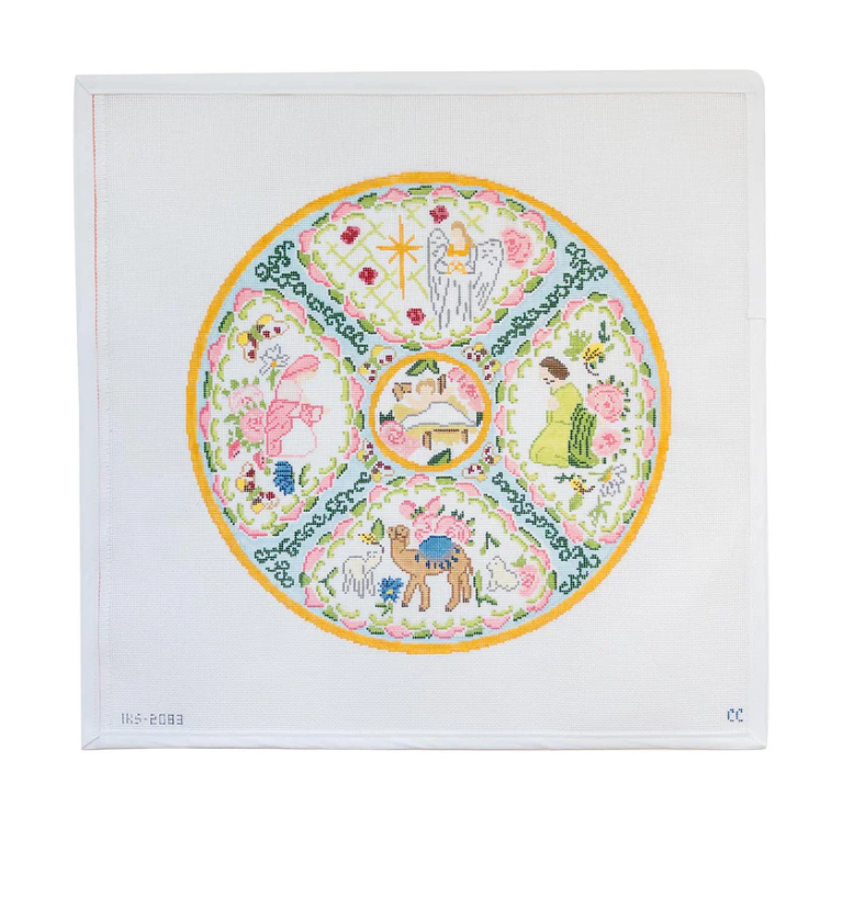 Nativity Round Canvas