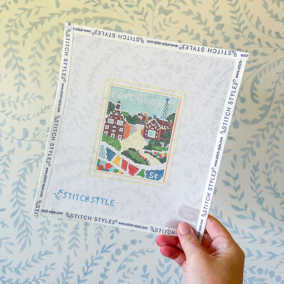 Barcelona Parc Guell Stamp Canvas