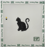 Mini Sitting Black Cat Canvas