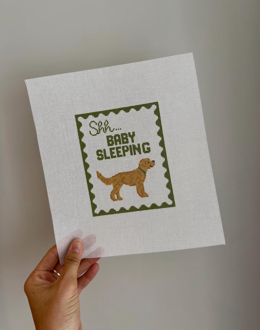 Shh Baby Sleeping (Dark Green) Canvas