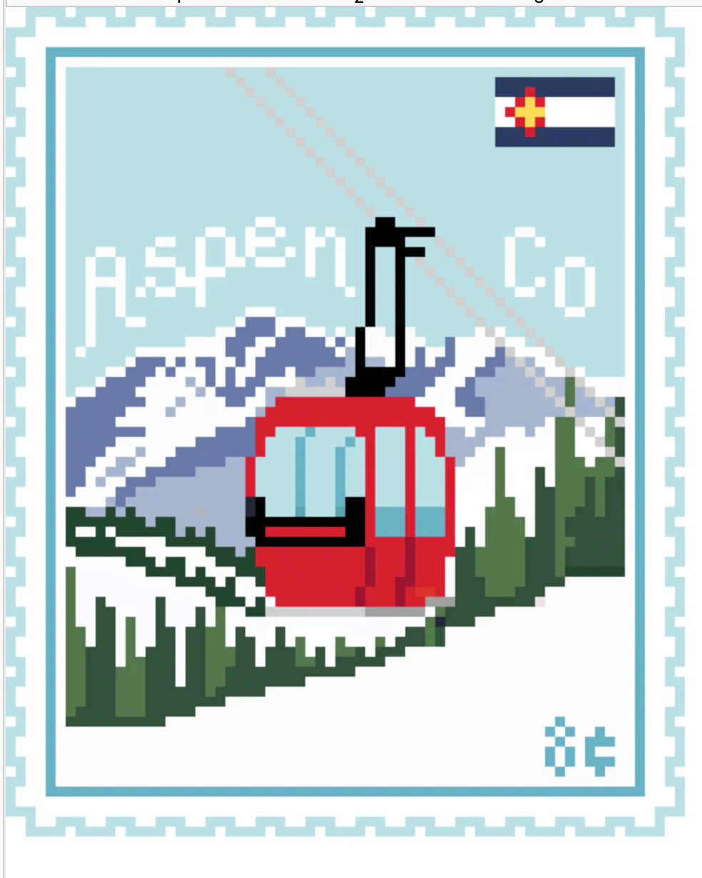 Aspen 18 Mesh Travel Stamp Needlepoint Canvas
