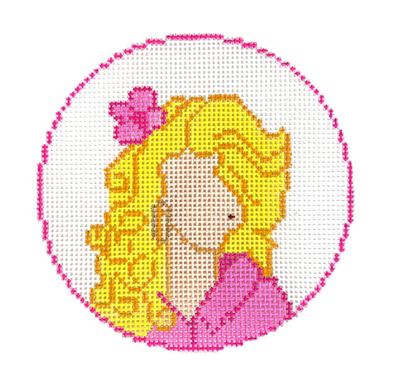 Dolly Blonde with Pink Flower Canvas