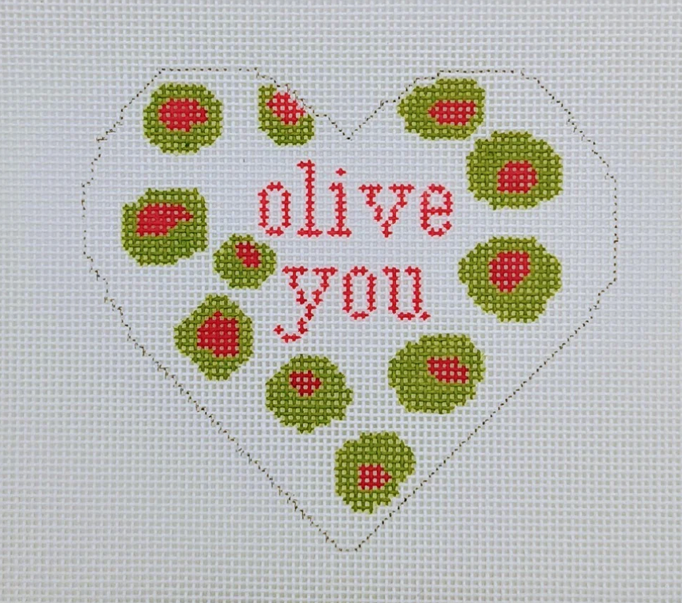 Olive You Heart Canvas