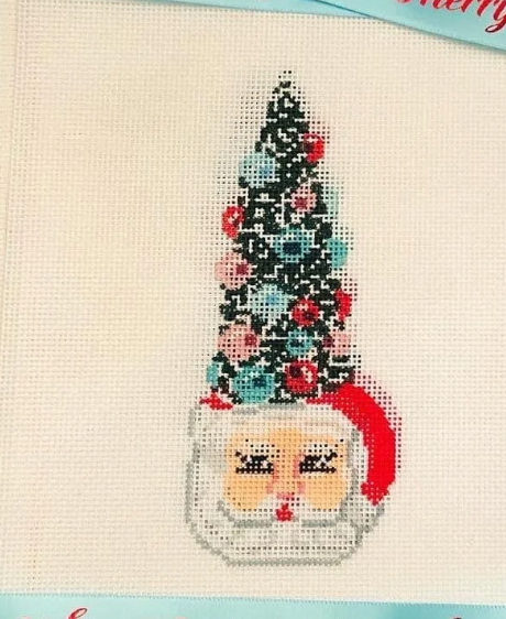 Santa Mug with Sparkle Tree Canvas