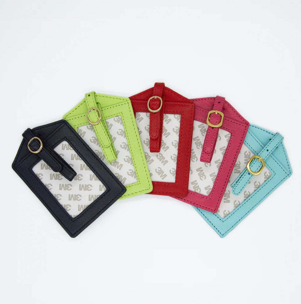 Leather Self Finishing Rectangle Luggage Tag