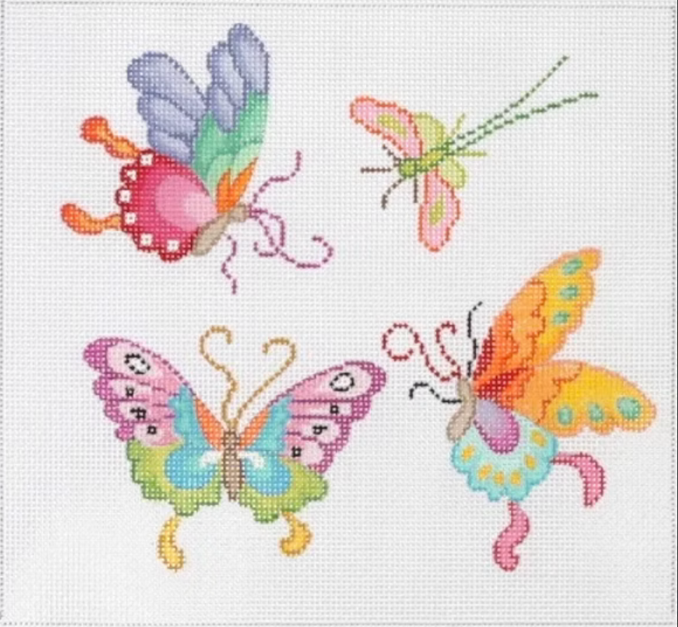Chinese Butterflies & Dragonfly Canvas