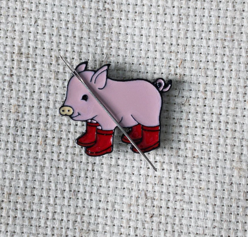 Pig With Red Boots Needle Minder