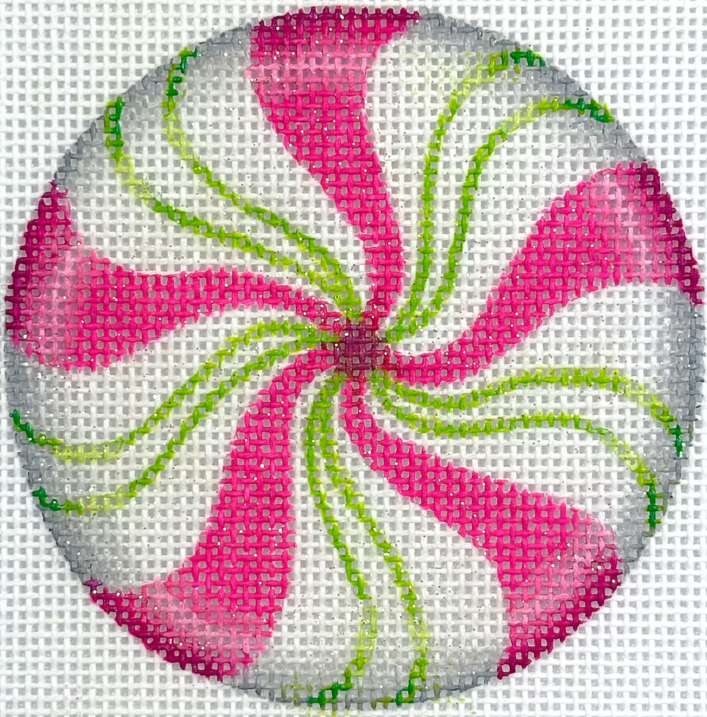 Sparkly Pink & Lime Peppermint Canvas