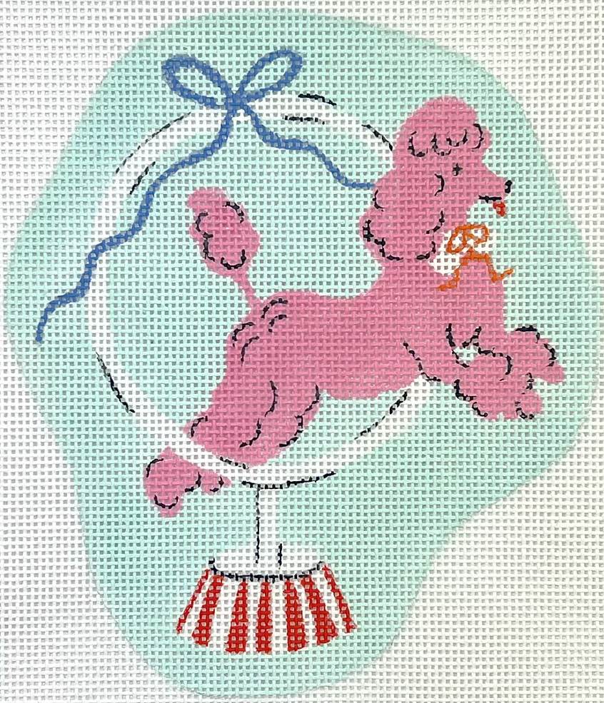 Circus Poodle Jumping Through Hoop Canvas