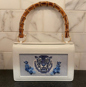 Tiger Head with Flowers Canvas